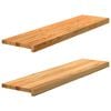 vidaXL Fensterb&auml;nke 2 Stk. Hellbraun 100x30x2 cm Massivholz Eiche