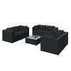 vidaXL 7-tlg. Garten-Lounge-Set mit Kissen Poly Rattan Schwarz