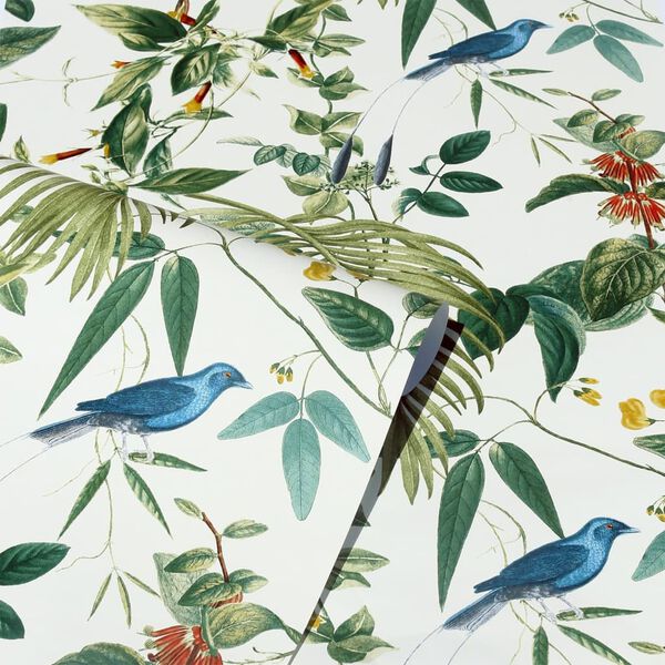 DUTCH WALLCOVERINGS Tapete Exotic Garden Wei&szlig; und Gr&uuml;n