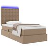vidaXL Bett mit Stauraum und LED Cappuccino 90 x 200 cm Kunstleder