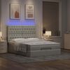 vidaXL Ottoman-Bett mit Matratzen & LEDs Hellgrau 140x190 cm Samt