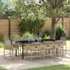 vidaXL Garten Essgruppe 9 pcs Beige Poly-Rattan