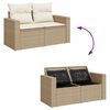 vidaXL 6-tlg. Garten-Sofagarnitur mit Kissen Beige Poly Rattan Akazie
