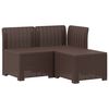 vidaXL 3-Sitzer Garten Sofa Rattan Look PP Braun