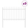 vidaXL Gartenzaun 9 pcs Wei&szlig; 15,3 x 1 m Pulverbeschichteter Stahl