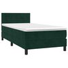 vidaXL Boxspringbett mit Matratze Dunkelgr&uuml;n 80x200 cm Samt