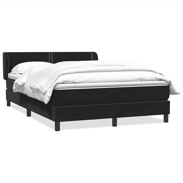 vidaXL Boxspringbett mit Matratze Schwarz 160x220 cm Samt