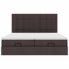 vidaXL Ottoman-Bett mit Matratzen & LEDs Dunkelbraun 160x200 cm Stoff