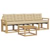 vidaXL Outdoor-Sofagarnitur 5 stk. Wei&szlig; und Beige