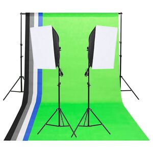 vidaXL Fotostudio-Beleuchtung-Set mit Hintergr&uuml;nden und Softboxen