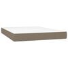vidaXL Boxspringbett mit Matratze Taupe 140x190 cm Stoff