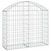 vidaXL Gabione mit Hochbogen 100x30x80/100 cm Verzinktes Eisen