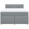 vidaXL Boxspringbett mit Matratze Hellgrau 140x190 cm Stoff