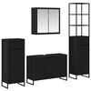 vidaXL Badezimmerm&ouml;bel-Set 4 Stk. Schwarz Eichen-Optik Holzwerkstoff