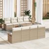 vidaXL Gartensofa-set mit Speicher 9 pcs Beige und Creme Poly-Rattan