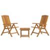 vidaXL 3-tlg. Garten-Lounge-Set Massivholz Teak