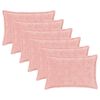vidaXL Kissenbezug 6 stk. HOUTEN Rosa 30 x 50 cm Faux Kaninchenfell