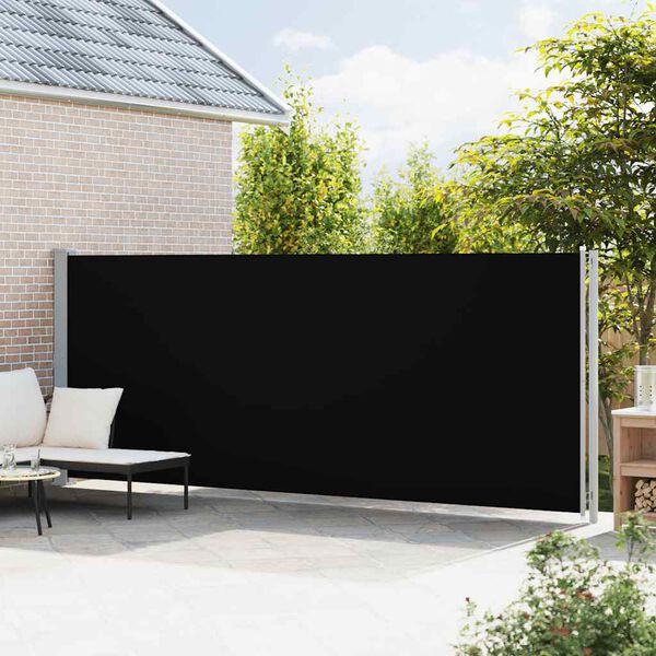 vidaXL Seitenmarkise Ausziehbar 180x600 cm Schwarz