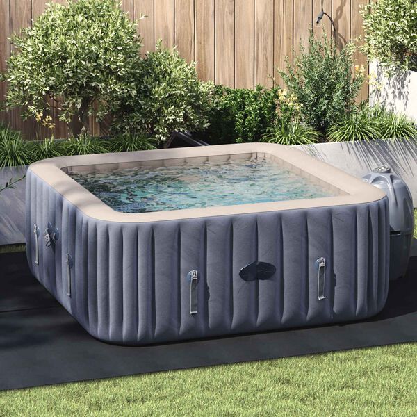 vidaXL Pool-Bodentuch Hellgrau 300x220 cm Polyester Geotextil