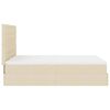 vidaXL Ottoman-Bett mit Matratze & LEDs Creme 140x190 cm Stoff
