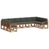 vidaXL Outdoor-Sofagarnitur 10 Stk. Natur und Anthrazit