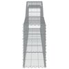vidaXL Gabionen mit Hochbogen 3 Stk. 400x30x60/80 cm Verzinktes Eisen