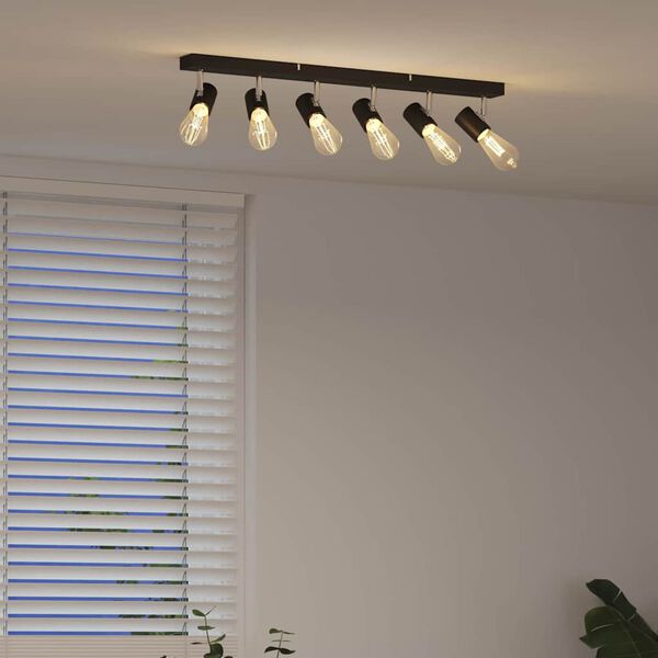 vidaXL Deckenstrahler mit Strahlern Schwarz 73 x 6,5 x 11,5 cm Metall