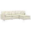 vidaXL Modulares Sofa mit Fu&szlig;hocker Kissen Samt Cream