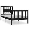 vidaXL Massivholzbett Schwarz 90x190 cm