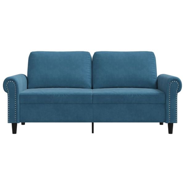 vidaXL 2-Sitzer-Sofa Blau 140 cm Samt