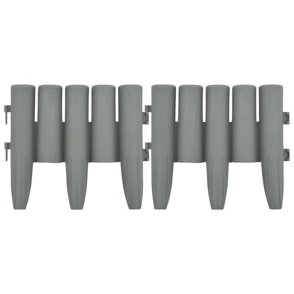 vidaXL Rasenkanten 36 Stk. Grau 10 m PP