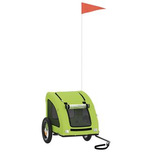 vidaXL Fahrradanh&auml;nger Hunde Gr&uuml;n Oxford-Gewebe und Eisen