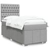 vidaXL Boxspringbett mit Matratze Hellgrau 90x190 cm Stoff