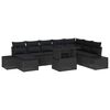 vidaXL Gartensofa-set 9 stk. Schwarz Poly-Rattan