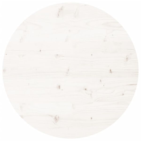 vidaXL Tischplatte Rund Wei&szlig; &Oslash;90x3 cm Massivholz Kiefer