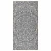 vidaXL Outdoor-Teppich Flachgewebe 100x200 cm Blaues Muster