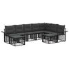 vidaXL Outdoor-Sofagarnitur 9 pcs Schwarz und Dunkelgrau Polyester