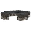 vidaXL Gartensofa-set 13 stk. Grau Poly-Rattan