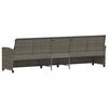 vidaXL Gartensofa 5-Sitzer mit Kissen Grau Poly Rattan