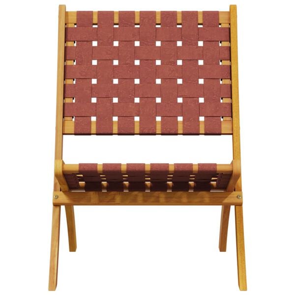vidaXL Gartenst&uuml;hle 2 Stk. Klappbar Rot Massivholz Akazie & Stoff