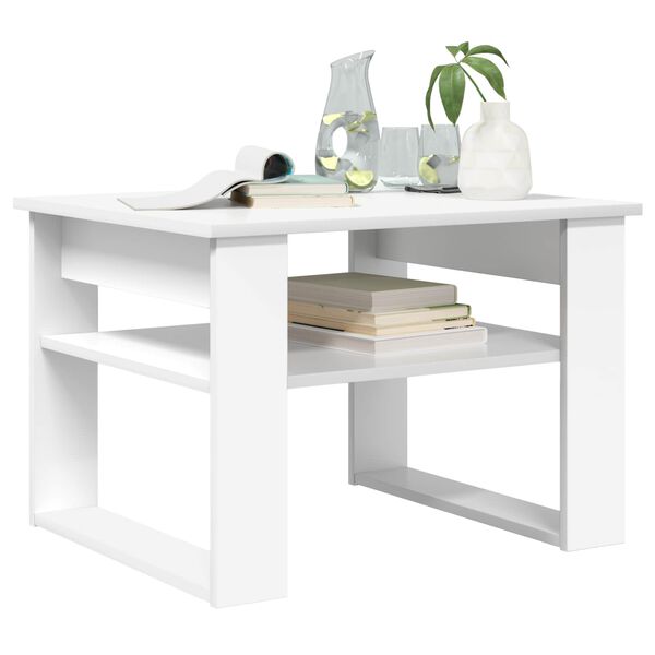 vidaXL Couchtisch mit Speicher Wei&szlig; 64 x 54 x 44 cm Holzwerkstoff