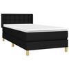 vidaXL Boxspringbett mit Matratze Schwarz 100x200 cm Stoff