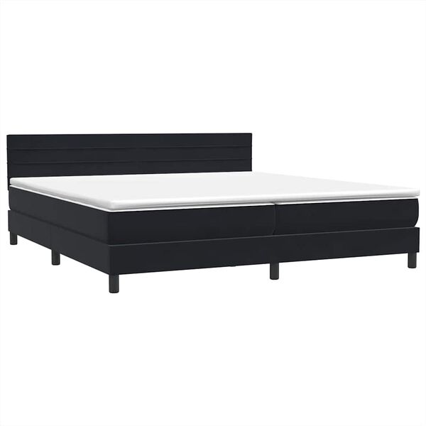 vidaXL Boxspringbett mit Matratze Schwarz 200x210 cm Samt