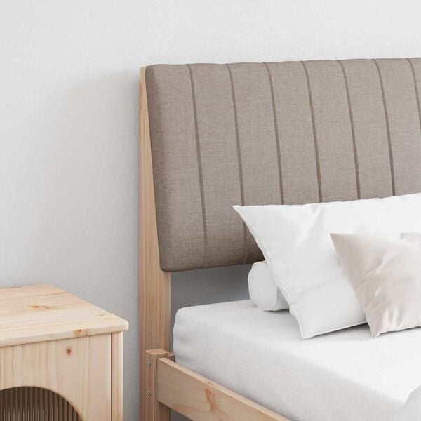vidaXL Gepolstertes Kopfteil Taupe 200 cm Massives Kiefernholz