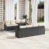 vidaXL Garten-Sofa-Set mit Kissen 9 pcs Schwarz Poly-Rattan