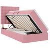vidaXL LED-Speicherbett mit Matratze Rosa 100 x 200 cm Samt