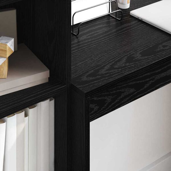 vidaXL Schreibtisch mit Schubladen 2 pcs Schwarz Eichen-Optik