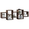 vidaXL Wandregal Braun Eichen-Optik 129x18x42 cm Holzwerkstoff