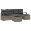 vidaXL Sofa Set 6 stk. 5-Sitzanzahl Grau Poly-Rattan