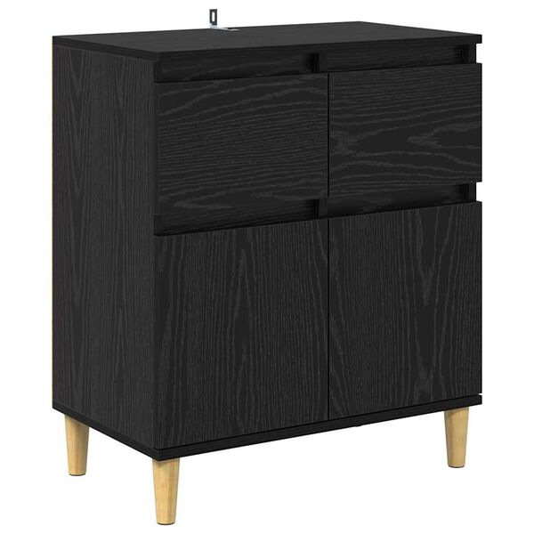 vidaXL Sideboard Schwarz Eichen-Optik 60 x 35 x 70 cm Holzwerkstoff